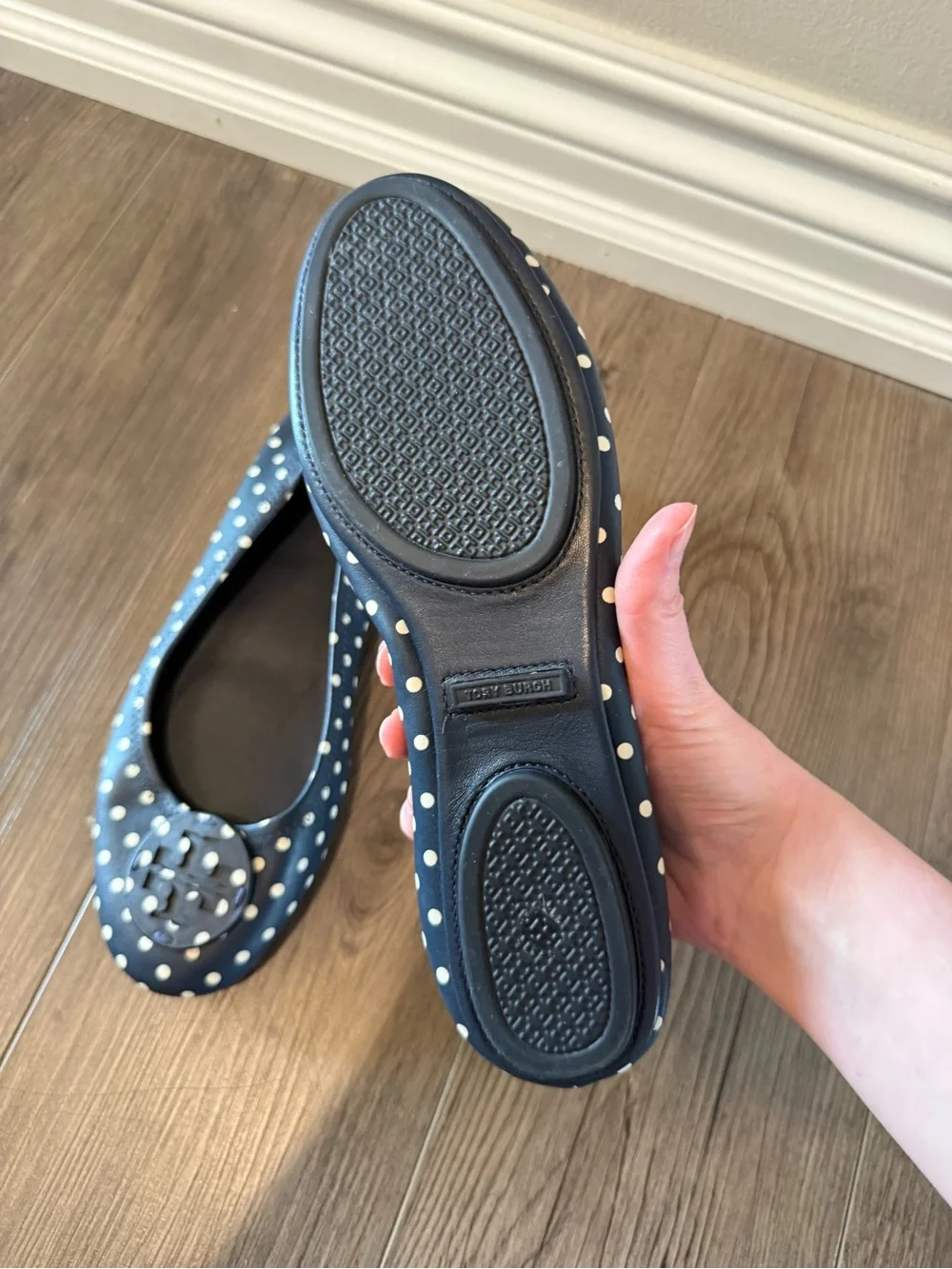 Tory Burch Polka Dot Minnie Travel Flats Size 9